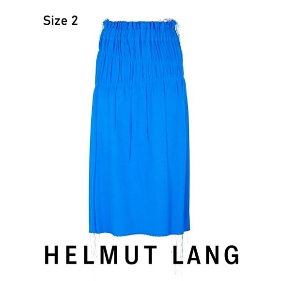 Helmut Lang Dresses & Skirts - NWT Helmut Lang Nubby Viscose Ruched Icy Blue Women Size 2 Loose Fit Gypsy Skirt